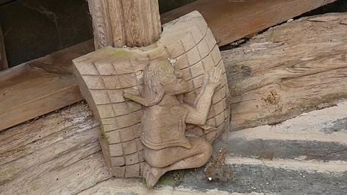 Photo Gallery Image - Carvings in the entrance porch, St Martin's Church, Lewannick